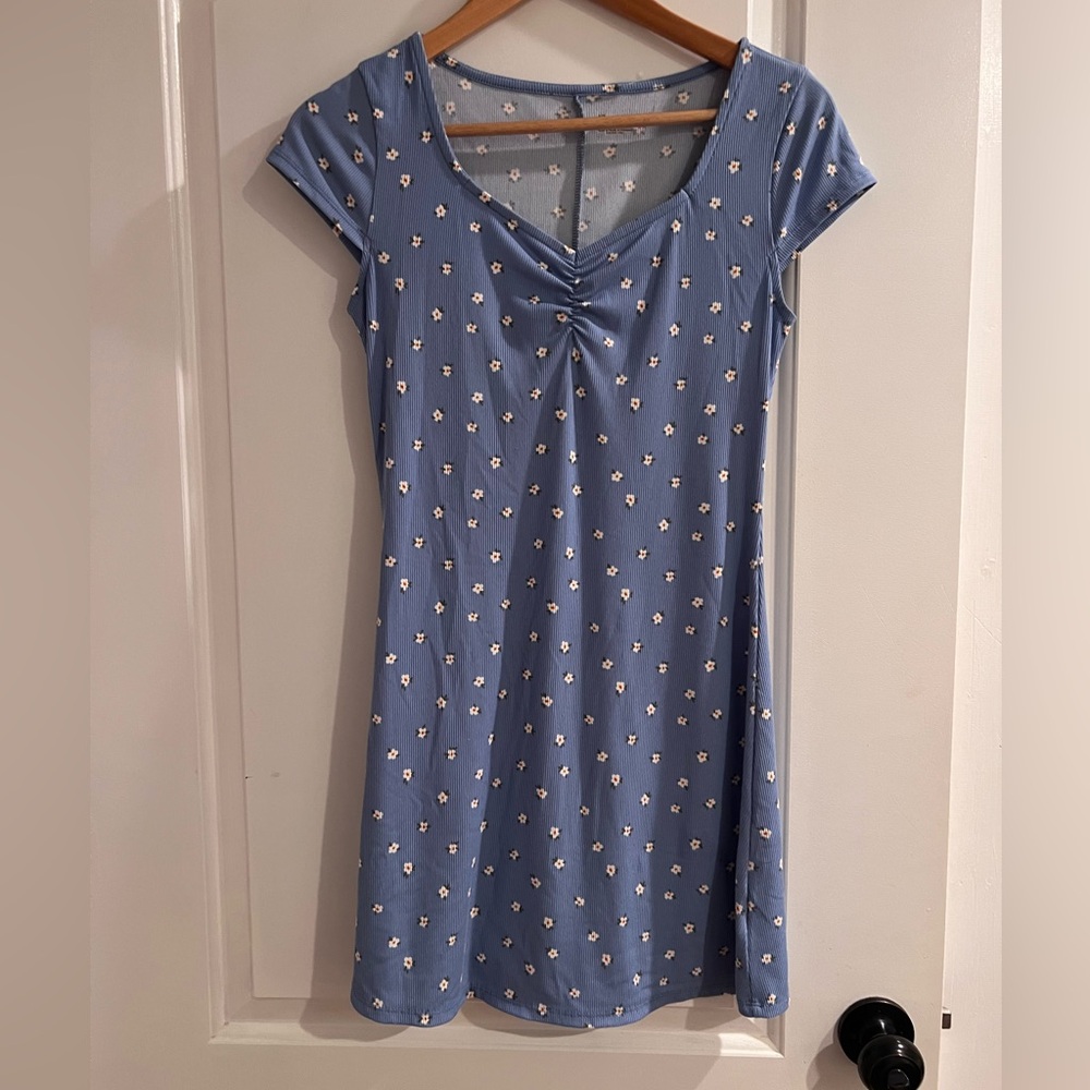 No Boundaries Blue Floral Dress